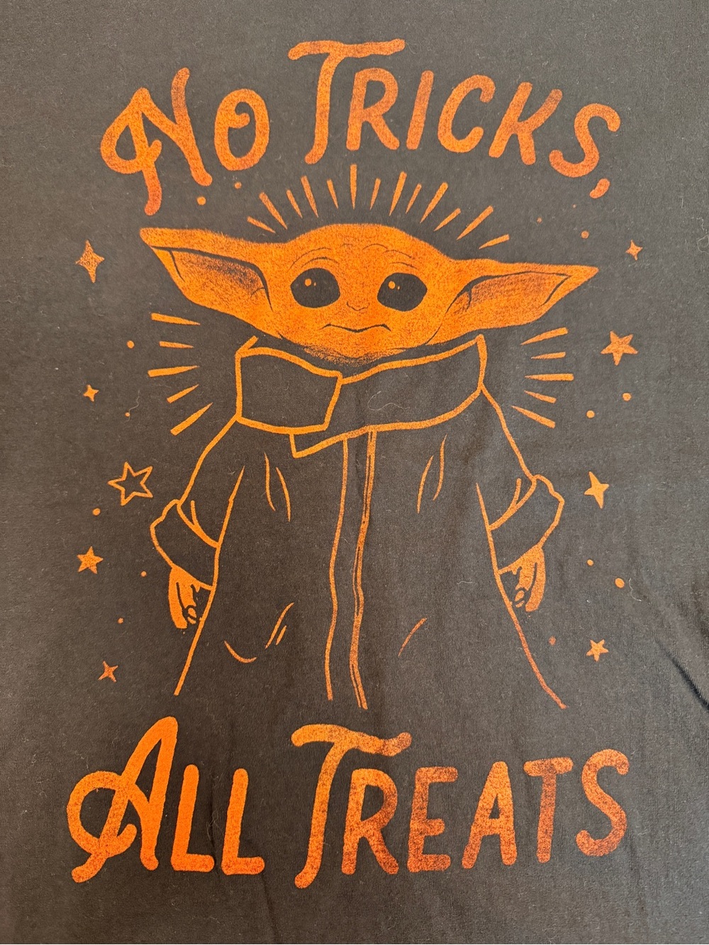 Star Wars T-Shirt Mens Small Short Sleeve No Tricks All Treats Yoda Graphic Blac
